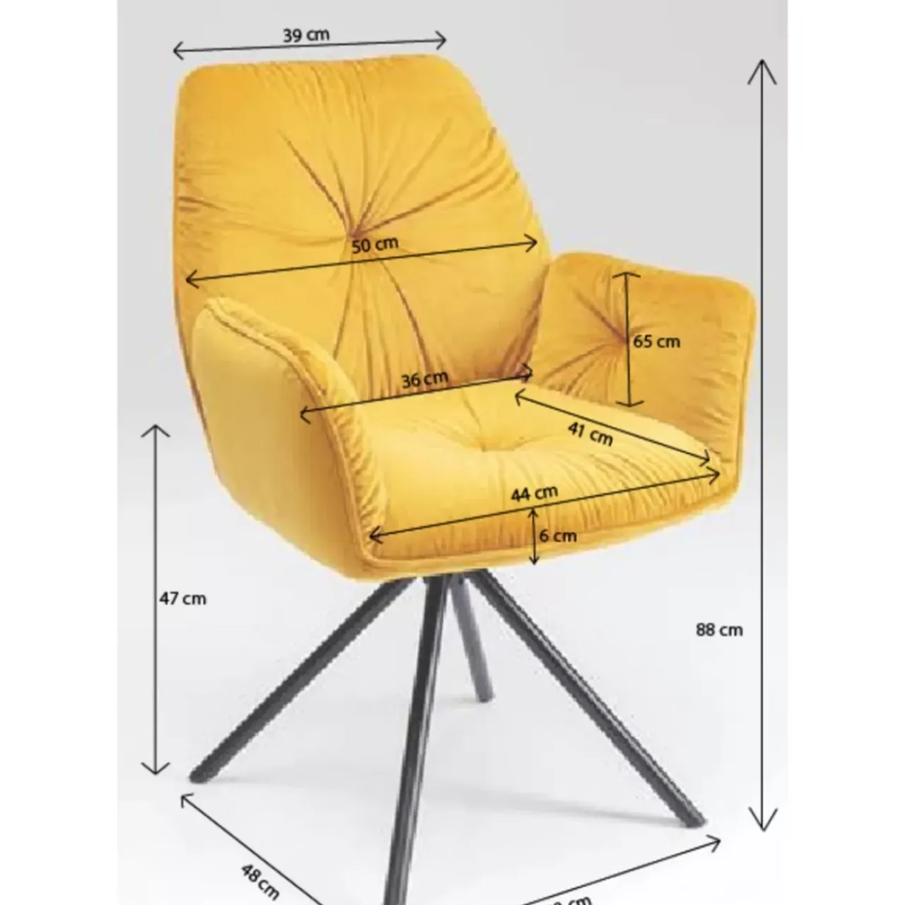 Stühle|KARE Design Armlehnstuhl Mila Gelb