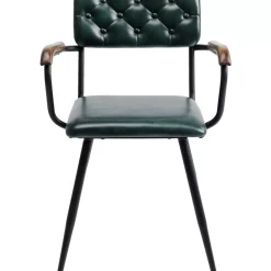 Stühle|KARE Design Armlehnstuhl Salsa Leder Dunkelgrun