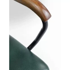 Stühle|KARE Design Armlehnstuhl Salsa Leder Dunkelgrun