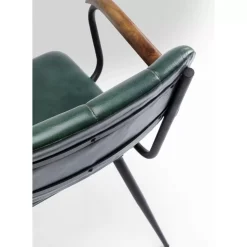 Stühle|KARE Design Armlehnstuhl Salsa Leder Dunkelgrun