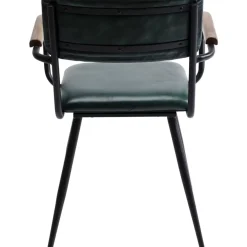 Stühle|KARE Design Armlehnstuhl Salsa Leder Dunkelgrun