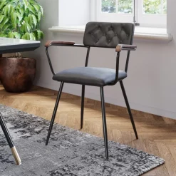 Stühle|KARE Design Armlehnstuhl Salsa Leder Dunkelgrun