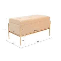 Sitzbänke|KARE Design Bank Buttons Storage Beige Klein