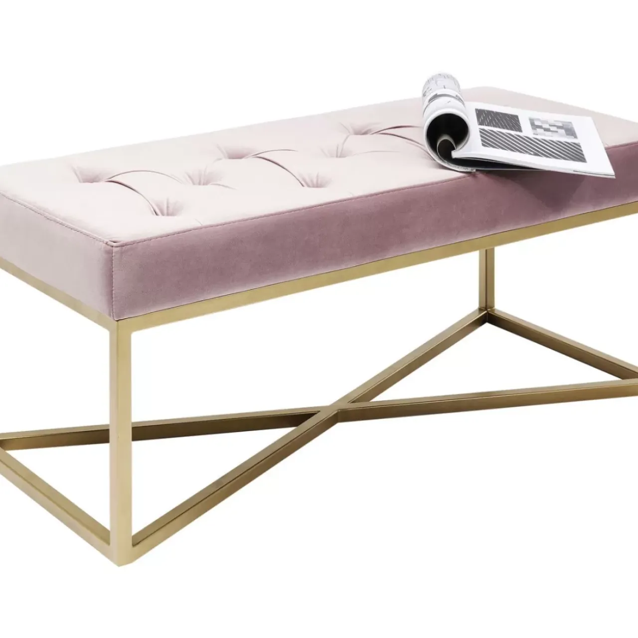 Sitzbänke|KARE Design Bank Crossover Rose Messing 90X40Cm