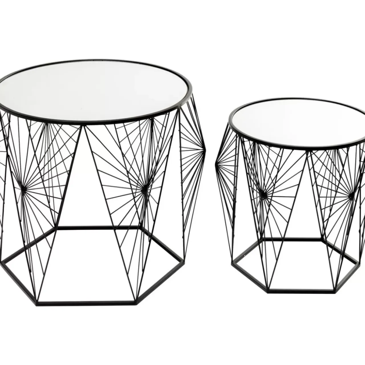 Tische|KARE Design Beistelltisch Cobweb Schwarz (2/Set)