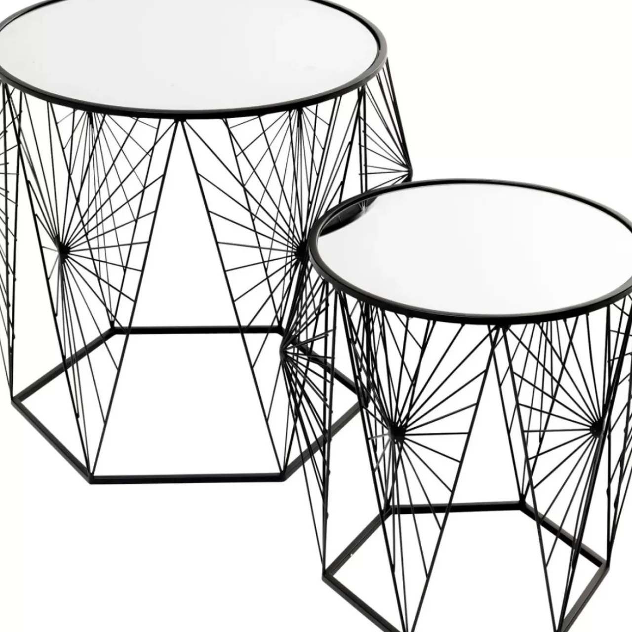 Tische|KARE Design Beistelltisch Cobweb Schwarz (2/Set)