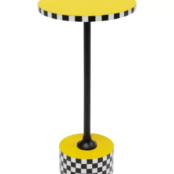 Tische|KARE Design Beistelltisch Domero Checkers Gelb O25Cm