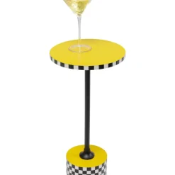 Tische|KARE Design Beistelltisch Domero Checkers Gelb O25Cm