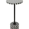 Tische|KARE Design Beistelltisch Domero Chess Schwarz Weis O25Cm