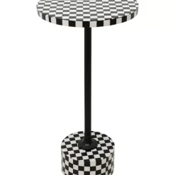 Tische|KARE Design Beistelltisch Domero Chess Schwarz Weis O25Cm