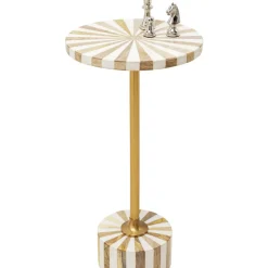 Tische|KARE Design Beistelltisch Domero Cirque Gold Weis O25Cm