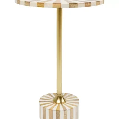 Tische|KARE Design Beistelltisch Domero Cirque Gold Weis O40Cm