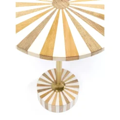 Tische|KARE Design Beistelltisch Domero Cirque Gold Weis O40Cm