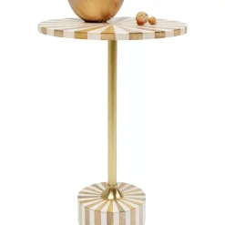 Tische|KARE Design Beistelltisch Domero Cirque Gold Weis O40Cm
