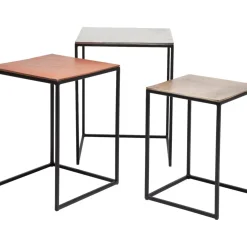 Tische|KARE Design Beistelltisch Loft Square Vintage (3/Set) 41X41Cm