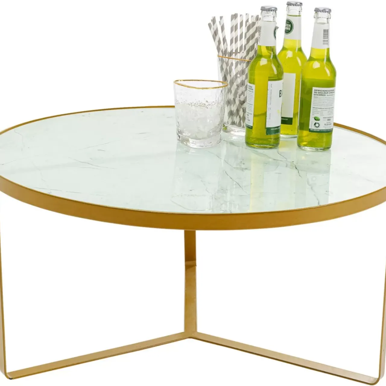 Tische|KARE Design Beistelltisch Marble Gold O55