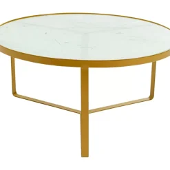 Tische|KARE Design Beistelltisch Marble Gold O55
