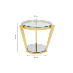 Tische|KARE Design Beistelltisch Monocolo Gold O50Cm