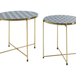 Tische|KARE Design Beistelltisch Priya Blau (2/Set)