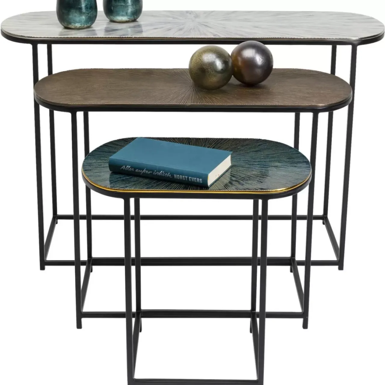 Tische|KARE Design Beistelltisch Ray Oval (3/Set)