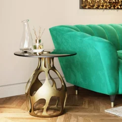 Tische|KARE Design Beistelltisch Volcano Gold O60Cm