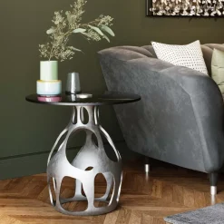 Tische|KARE Design Beistelltisch Volcano Silber O60Cm