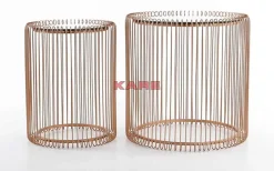 Tische|KARE Design Beistelltisch Wire Copper (2/Set) O44Cm