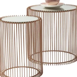 Tische|KARE Design Beistelltisch Wire Copper (2/Set) O44Cm