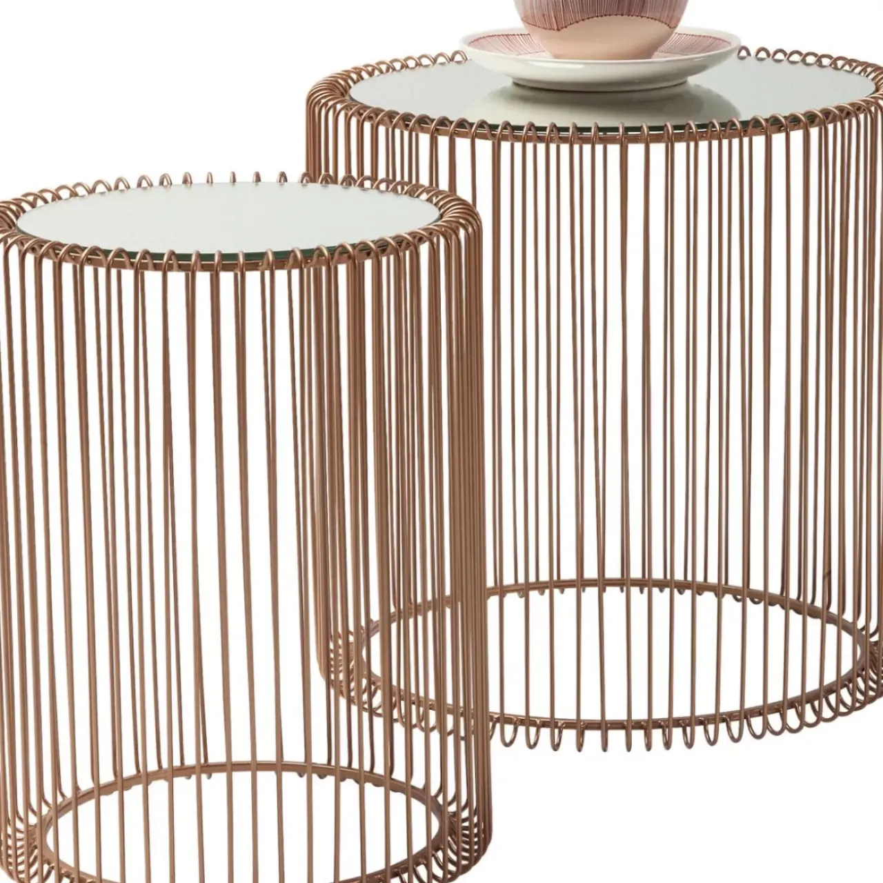 Tische|KARE Design Beistelltisch Wire Copper (2/Set) O44Cm
