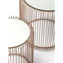 Tische|KARE Design Beistelltisch Wire Copper (2/Set) O44Cm