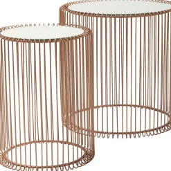Tische|KARE Design Beistelltisch Wire Copper (2/Set) O44Cm