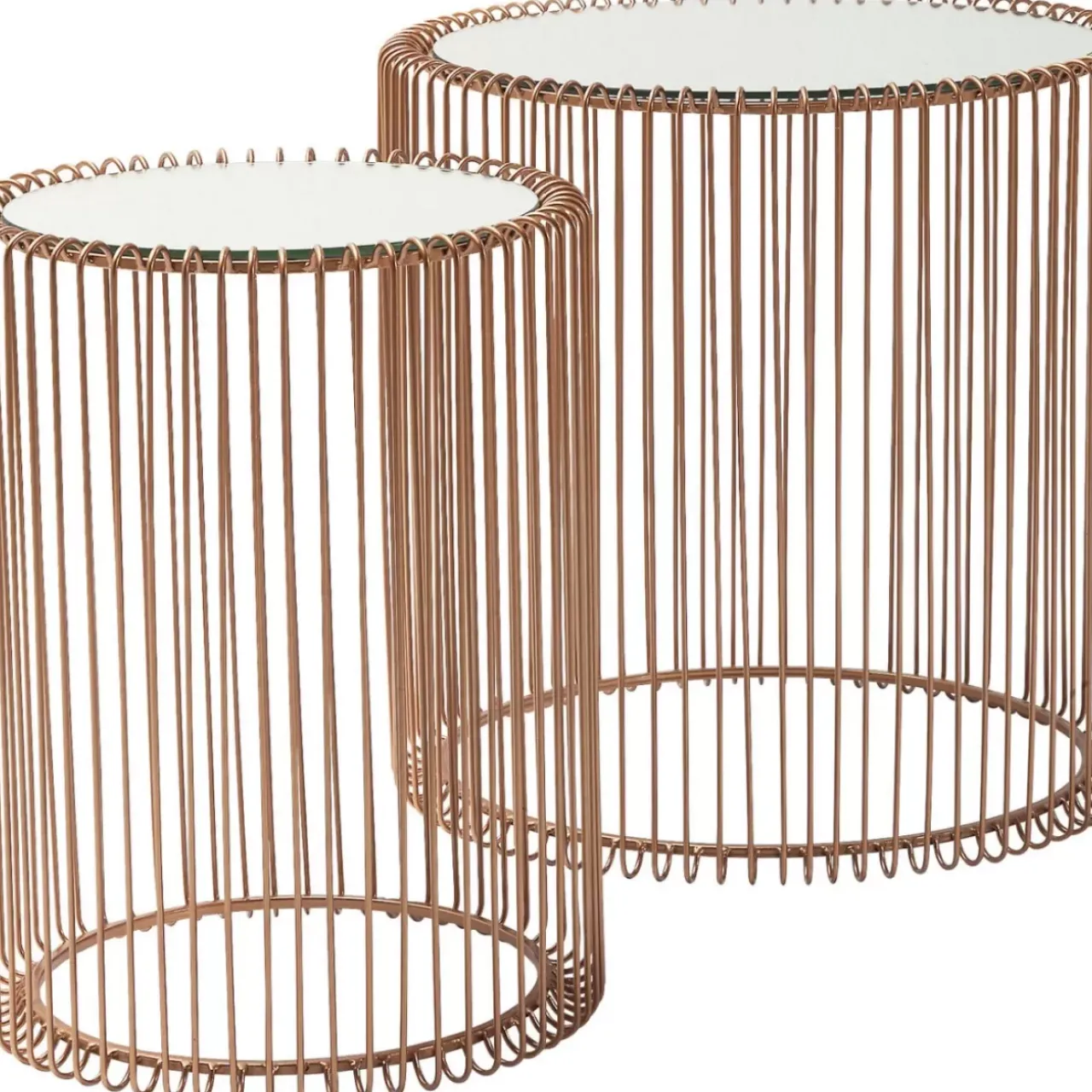 Tische|KARE Design Beistelltisch Wire Copper (2/Set) O44Cm