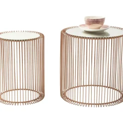 Tische|KARE Design Beistelltisch Wire Copper (2/Set) O44Cm
