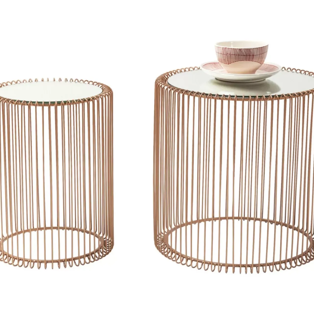 Tische|KARE Design Beistelltisch Wire Copper (2/Set) O44Cm