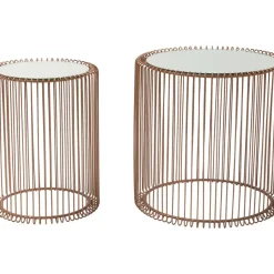 Tische|KARE Design Beistelltisch Wire Copper (2/Set) O44Cm