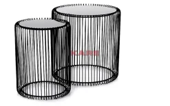 Tische|KARE Design Beistelltisch Wire Schwarz (2/Set) O44Cm