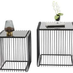 Tische|KARE Design Beistelltisch Wire Square Schwarz (2/Set) 45X45Cm