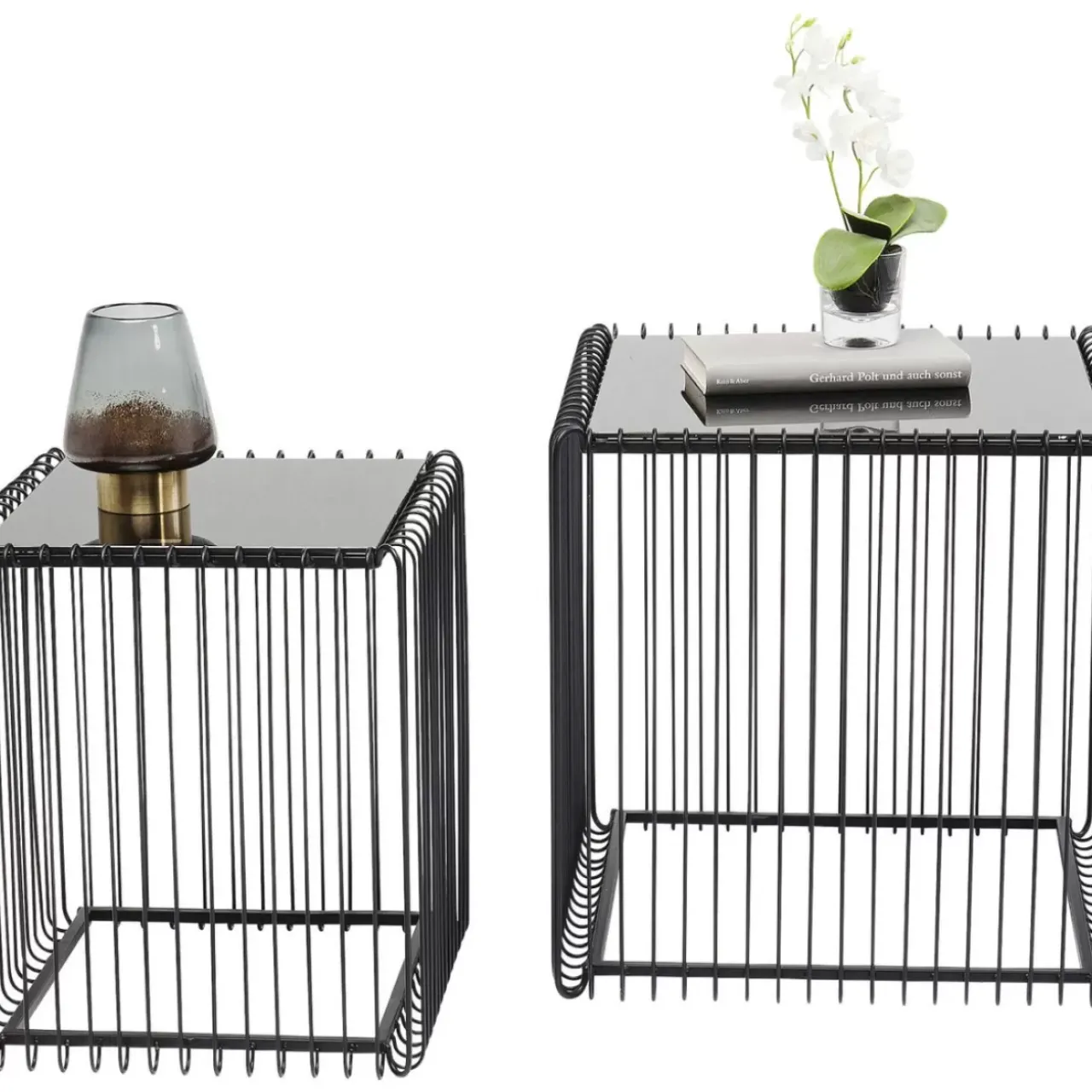 Tische|KARE Design Beistelltisch Wire Square Schwarz (2/Set) 45X45Cm