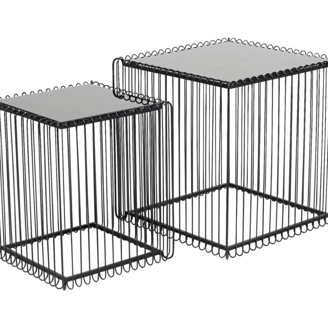 Tische|KARE Design Beistelltisch Wire Square Schwarz (2/Set) 45X45Cm