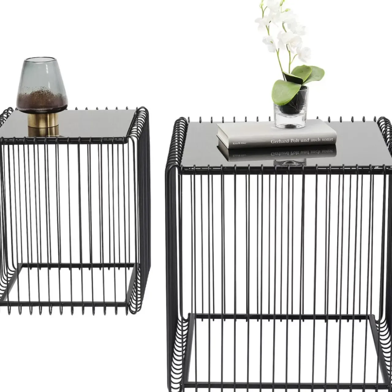 Tische|KARE Design Beistelltisch Wire Square Schwarz (2/Set) 45X45Cm