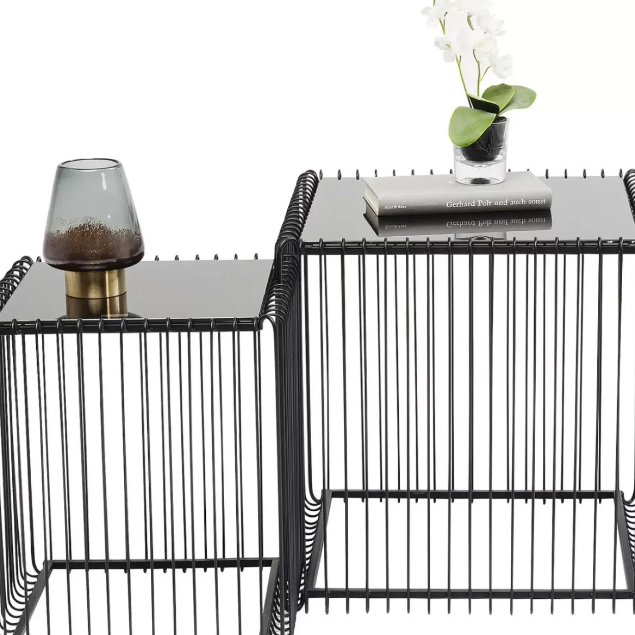 Tische|KARE Design Beistelltisch Wire Square Schwarz (2/Set) 45X45Cm