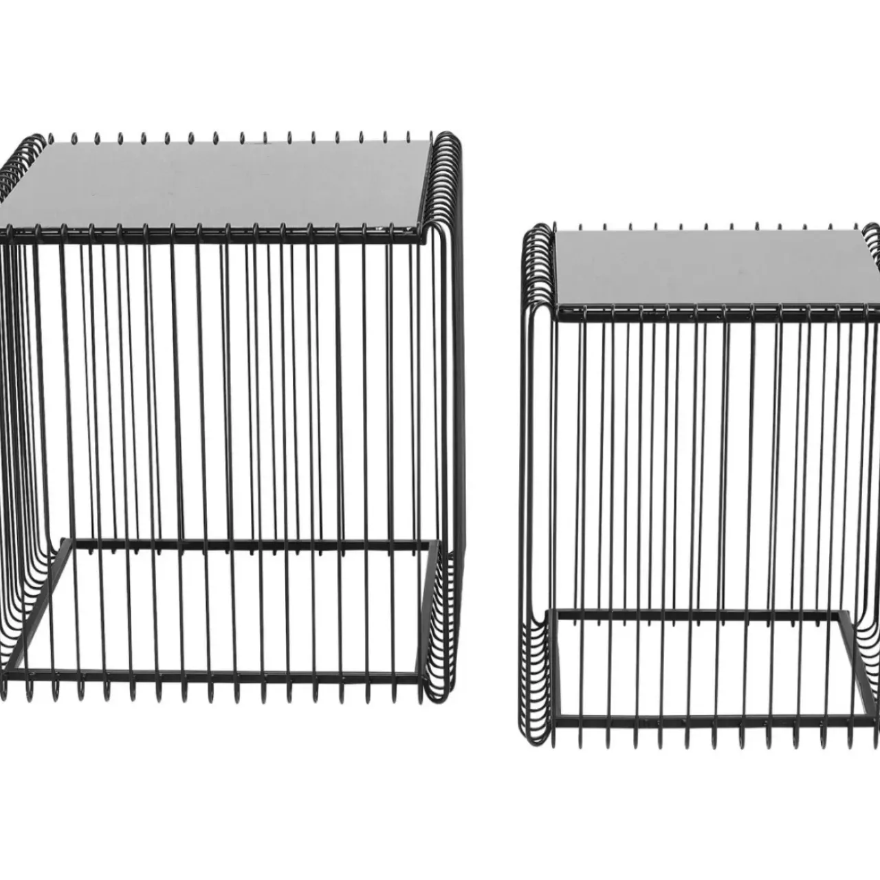 Tische|KARE Design Beistelltisch Wire Square Schwarz (2/Set) 45X45Cm