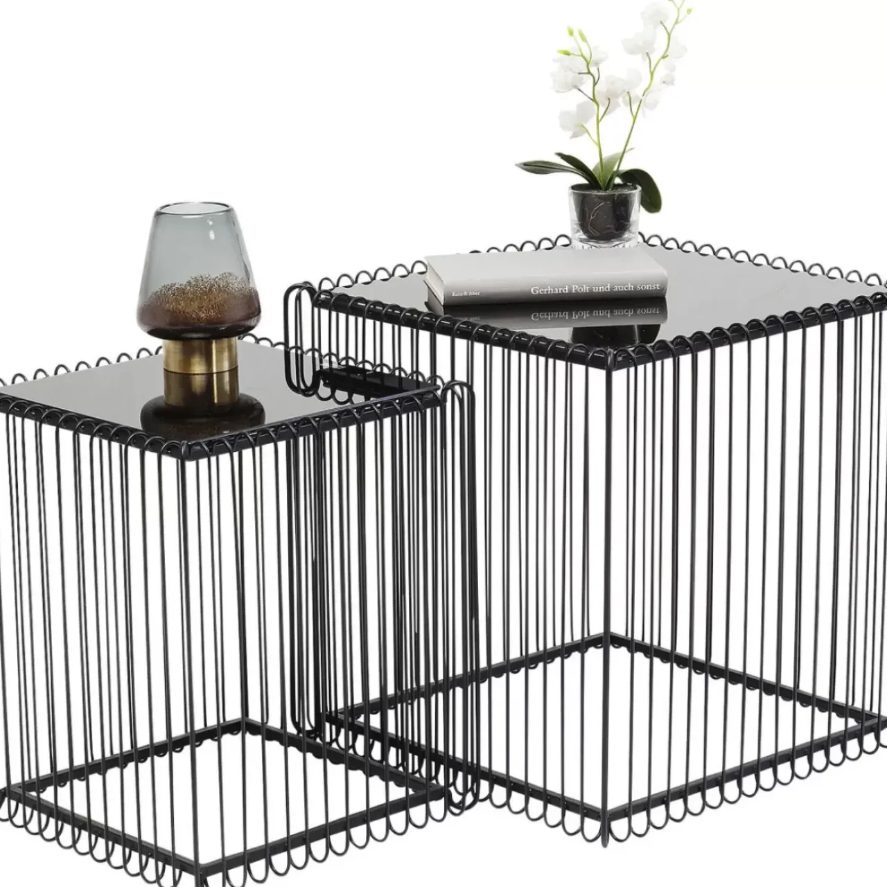 Tische|KARE Design Beistelltisch Wire Square Schwarz (2/Set) 45X45Cm