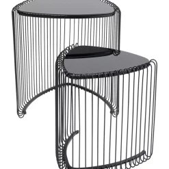 Tische|KARE Design Beistelltisch Wire Triangle Schwarz (2/Set)