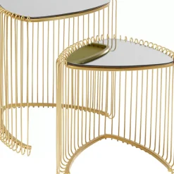 Tische|KARE Design Beistelltisch Wire Triangle Gold (2/Set)