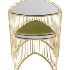 Tische|KARE Design Beistelltisch Wire Triangle Gold (2/Set)