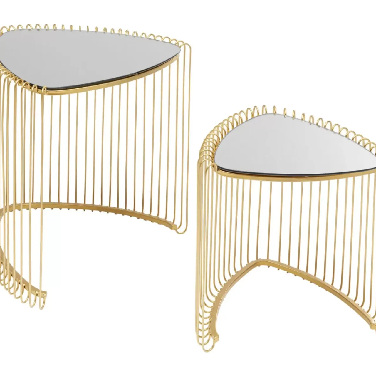 Tische|KARE Design Beistelltisch Wire Triangle Gold (2/Set)
