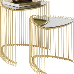Tische|KARE Design Beistelltisch Wire Triangle Gold (2/Set)