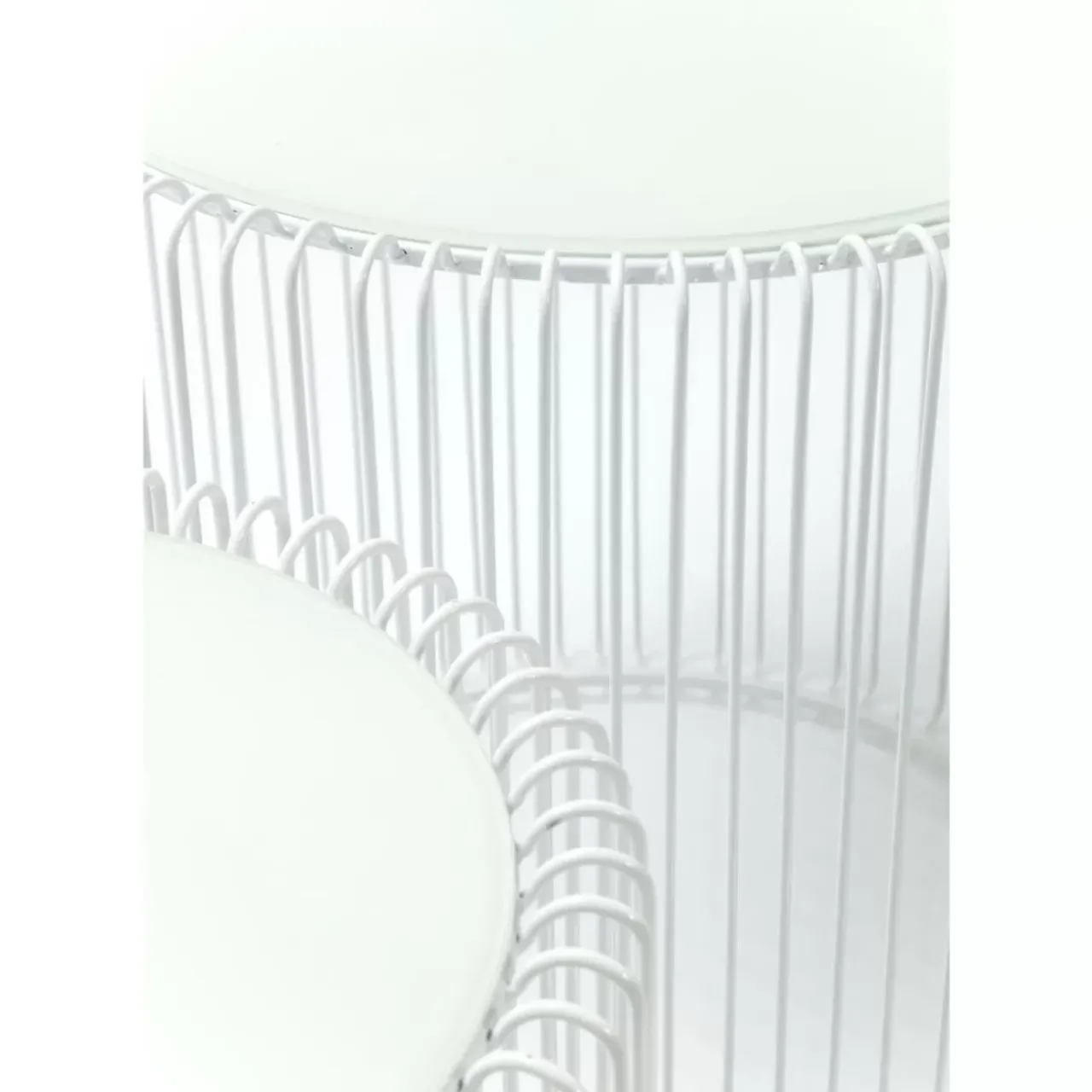 Tische|KARE Design Beistelltisch Wire White (2/Set) O44Cm