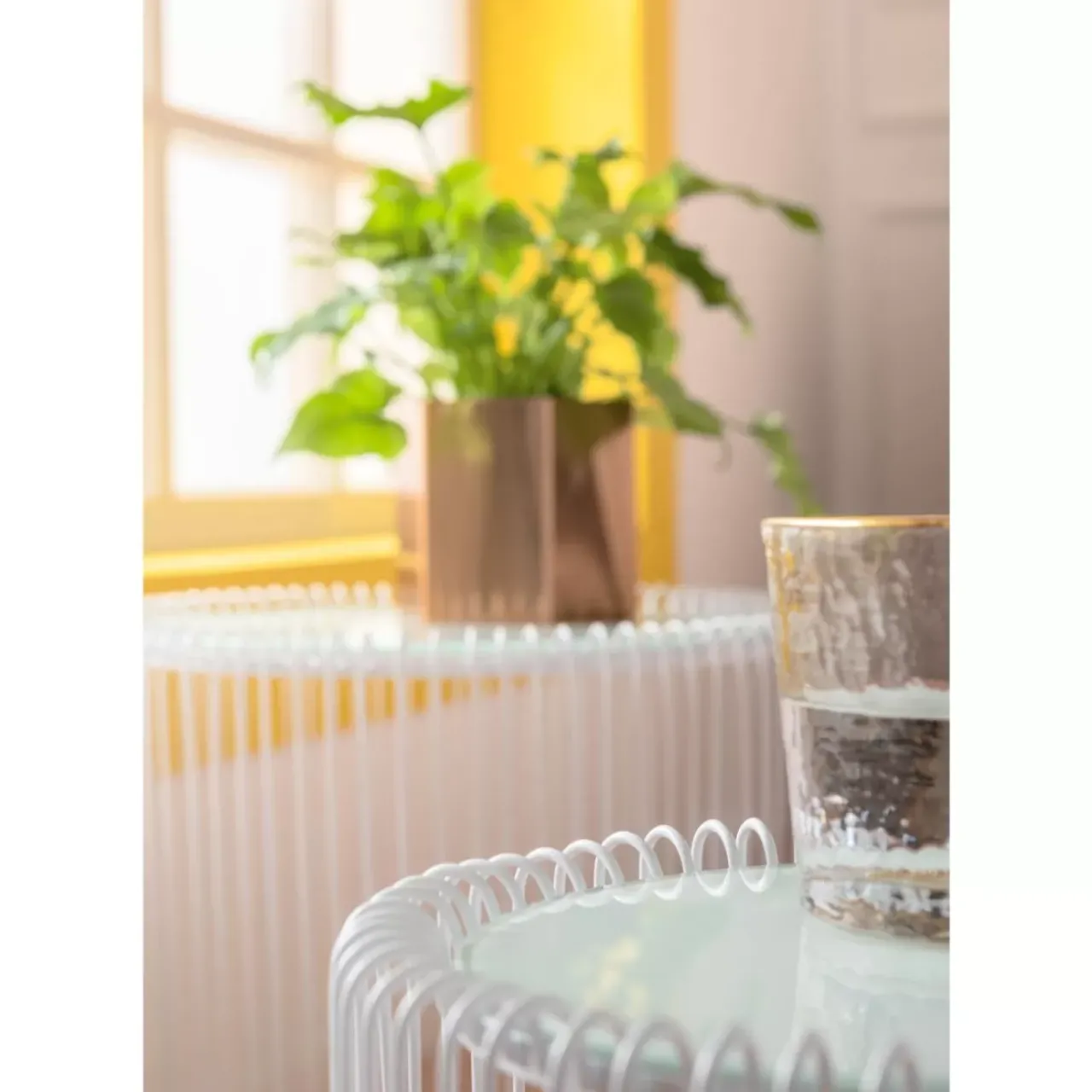 Tische|KARE Design Beistelltisch Wire White (2/Set) O44Cm